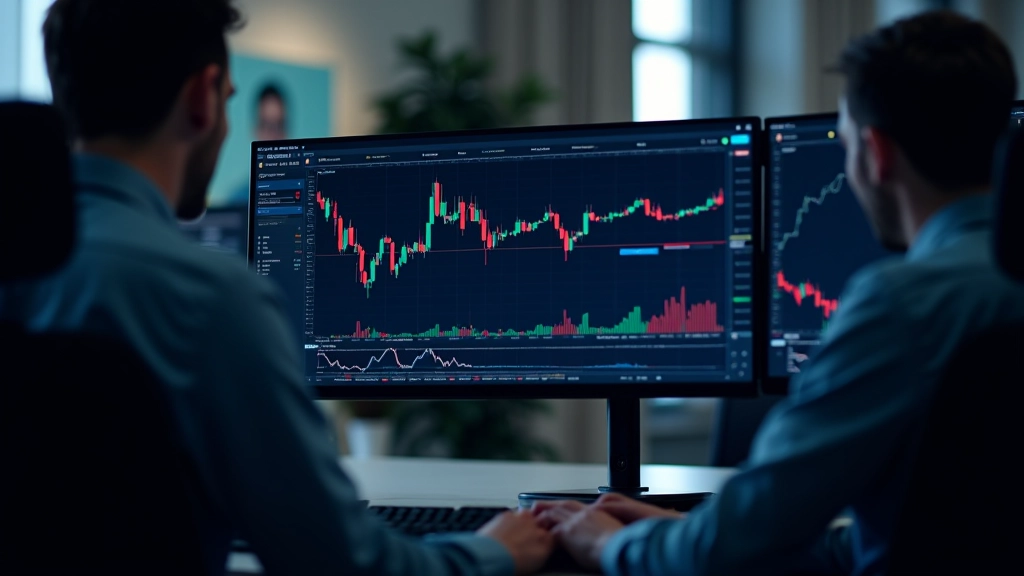 Écran de trading avec plusieurs graphiques et indicateurs techniques affichés côte à côte